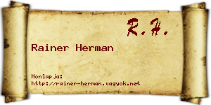 Rainer Herman névjegykártya